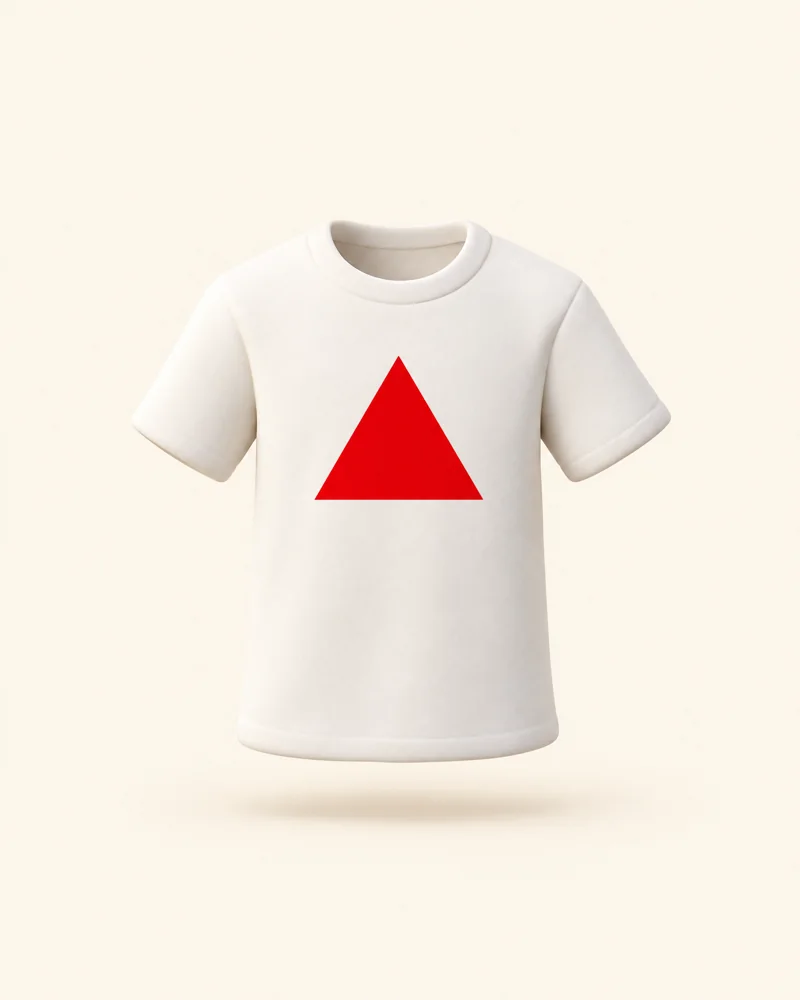 Camiseta Clássica com triângulo vermelho estampado